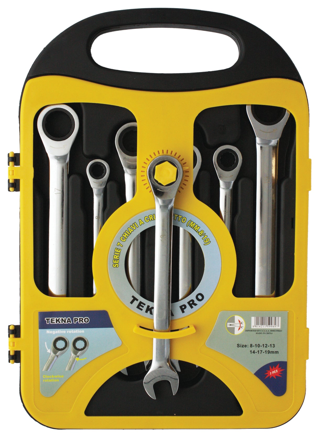 Serie 7 chiavi a cricchetto 8/19 mm cromo van