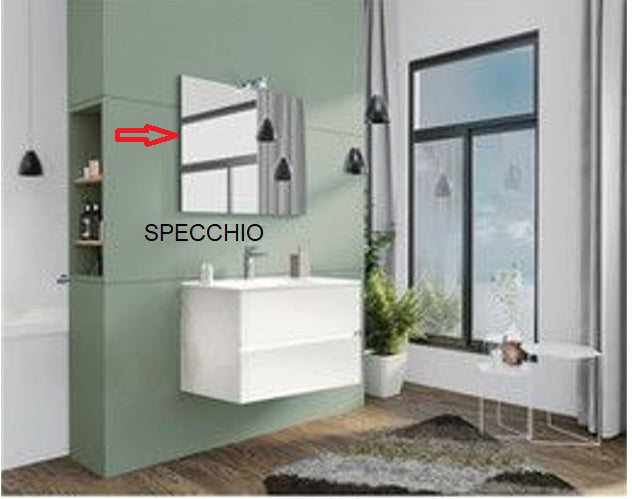 Zz-specchio x mobile bagno new splash cm.80 bianco