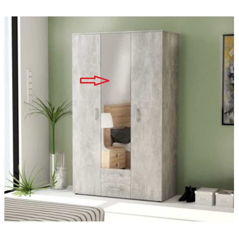 Zz-anta dm x kit armadio 3a+2c specch.121x200x54 cemento k4298