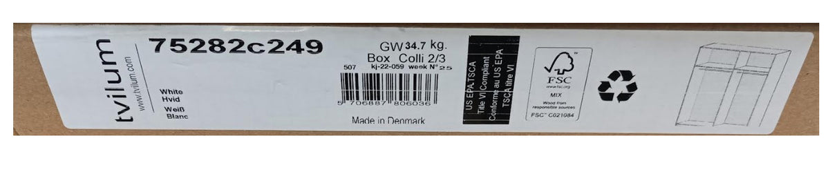 Zz-box 2/3 75282c249 x kit armadio verona 2asc bianco cm.182