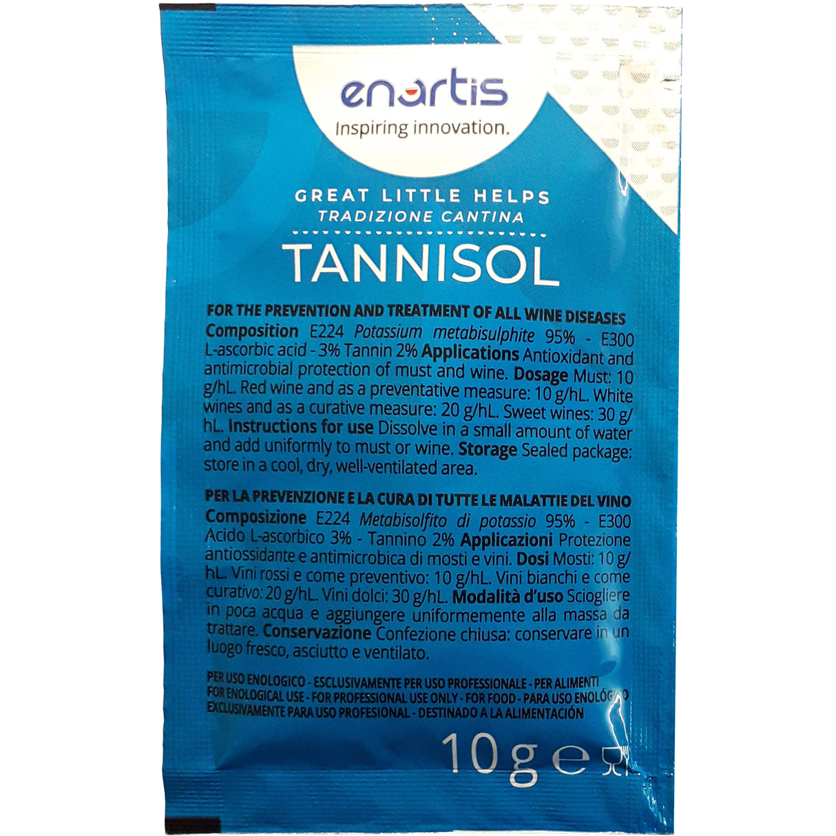 Antiossidante vino metabisolfito tannisol 100 bust