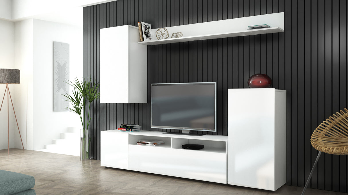 Kit parete living bridge 207x34x170 bianco/b.luc.