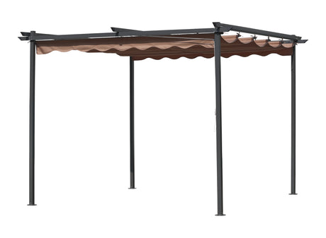 Pergola in acciaio c/telo retrattile 3x3xh2,2 m