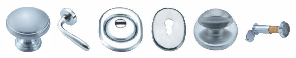 Porta blindata kit accessori sx cromo satinato