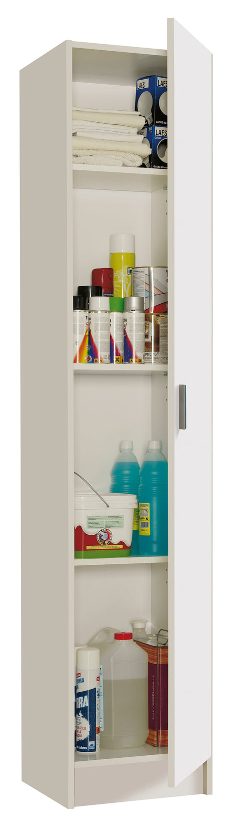 Kit armadio 1 anta 4 ripiani multiuso 37x37xh180 cm