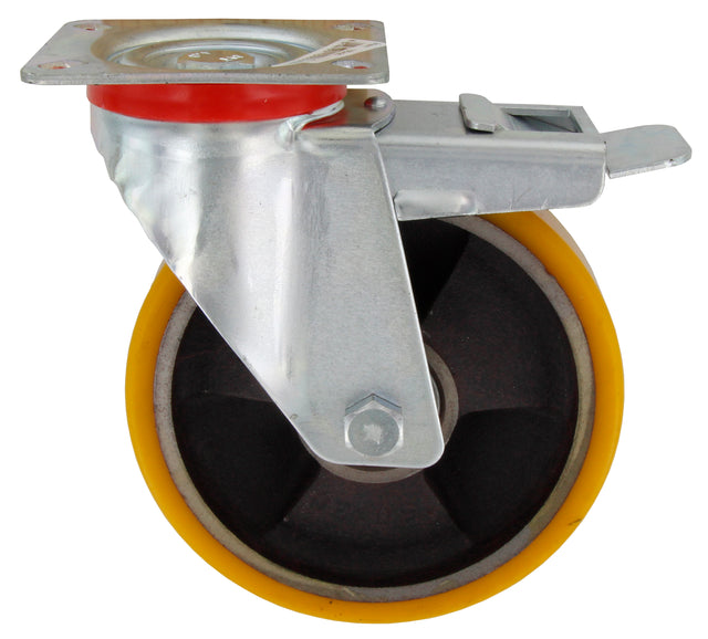 Ruota poliuretano d 150x30 mm 24/ant girev c/fre