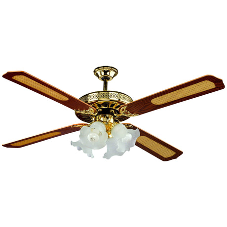 Ventilatore a soffitto con telec+4 luci old america