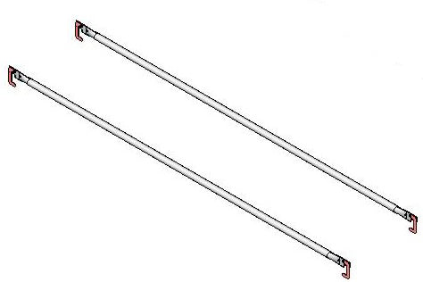 Coppia aste parapetto per ponteggio grim