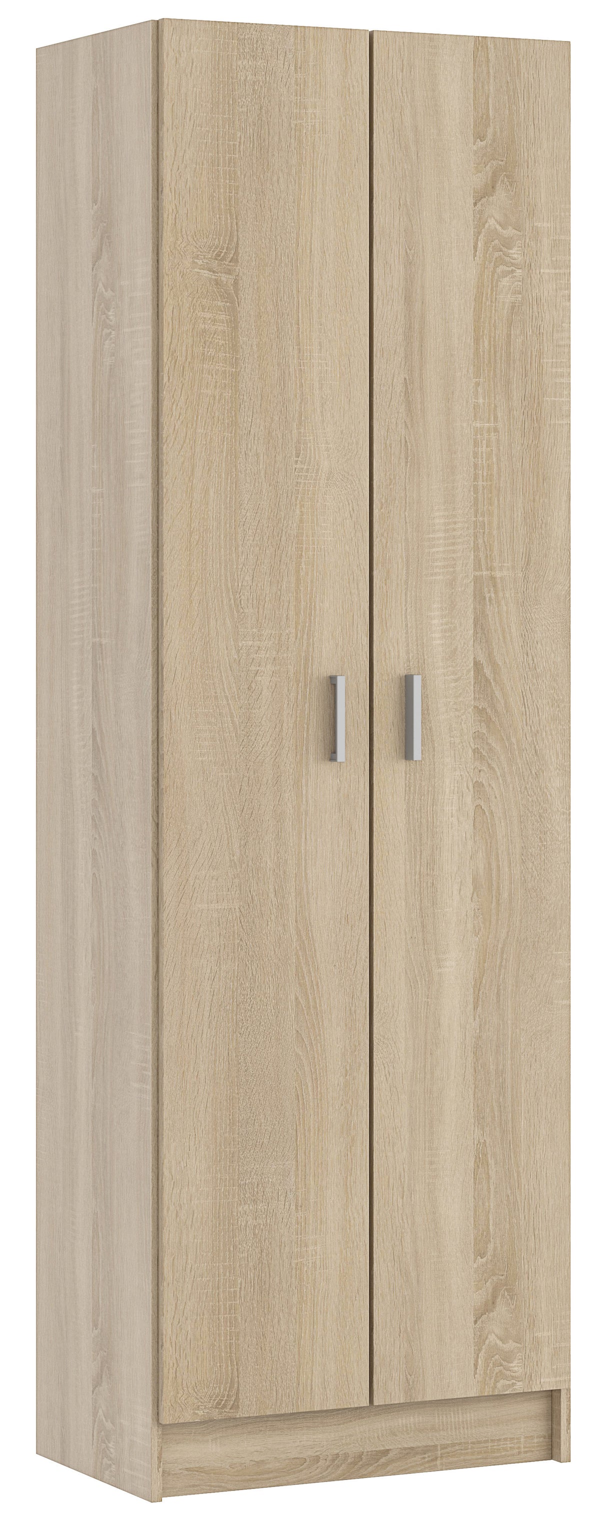 Kit armadio 2 ante multiuso 5 ripiani 59x37x180 rovere canad.