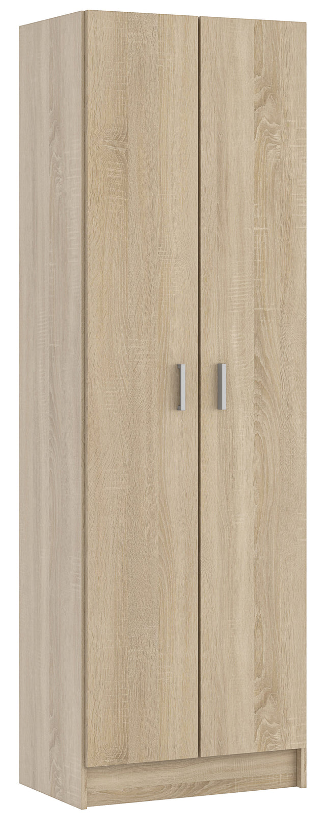 Kit armadio 2 ante multiuso 5 ripiani 59x37x180 rovere canad.