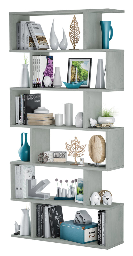 Kit libreria athena 80x25x192 cemento