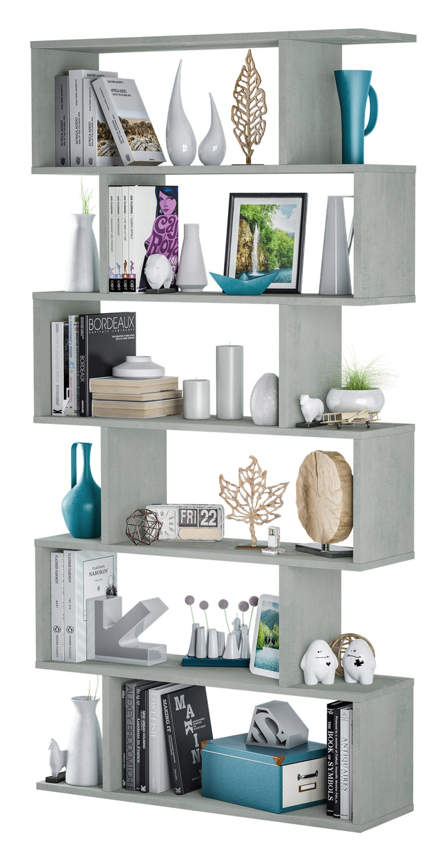 Kit libreria athena 80x25x192 cemento