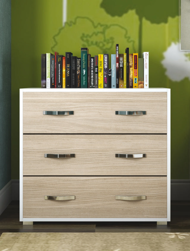 Linea modern cassettone 3 cassetti 91x45xh81 cm ol/bi