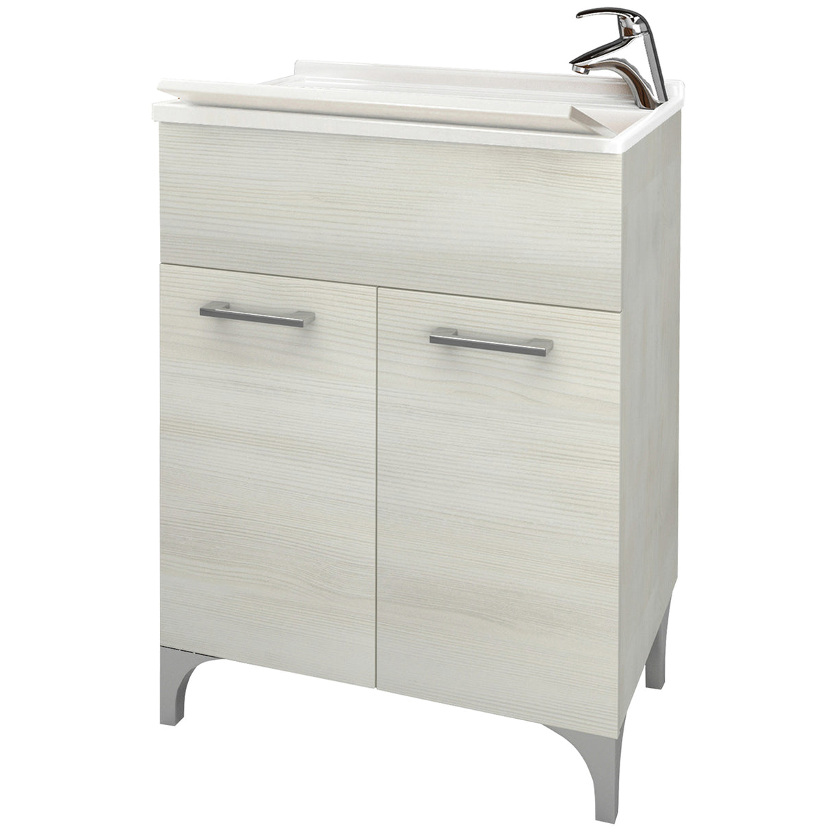 Lavatoio legno 60x50 cm rovere bianco