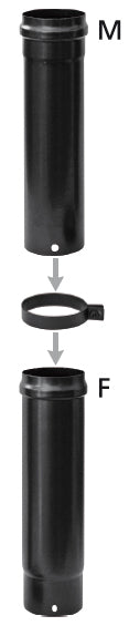 Tubo telescopico per stufa a pellet d 8 cm