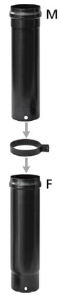 Tubo telescopico per stufa a pellet d 8 cm