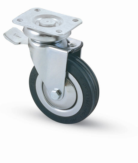 Ruota carrello d 100 mm 155/bis piastra c/freno