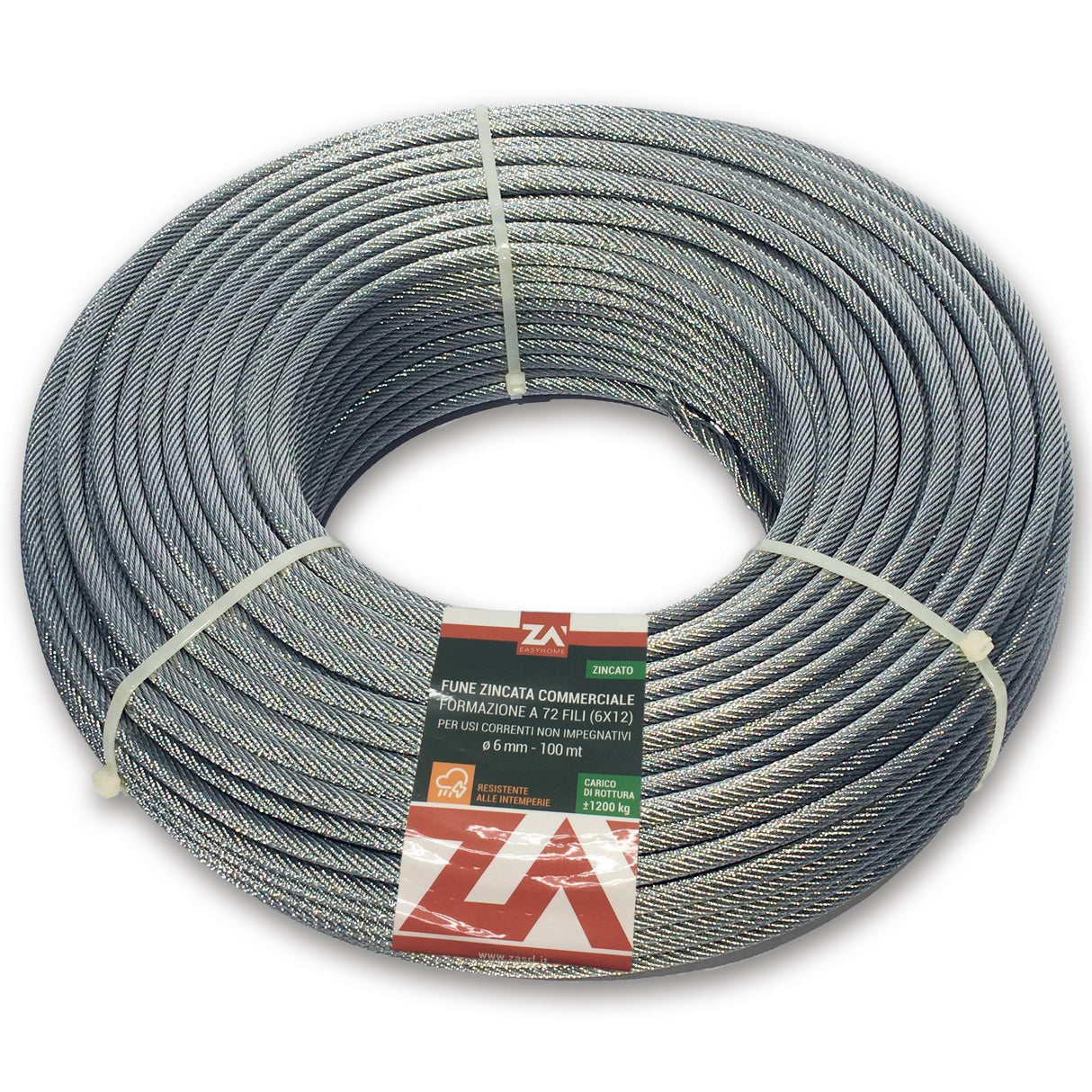 Cavetto acciaio zincato antigiro 133f d 3 100 m