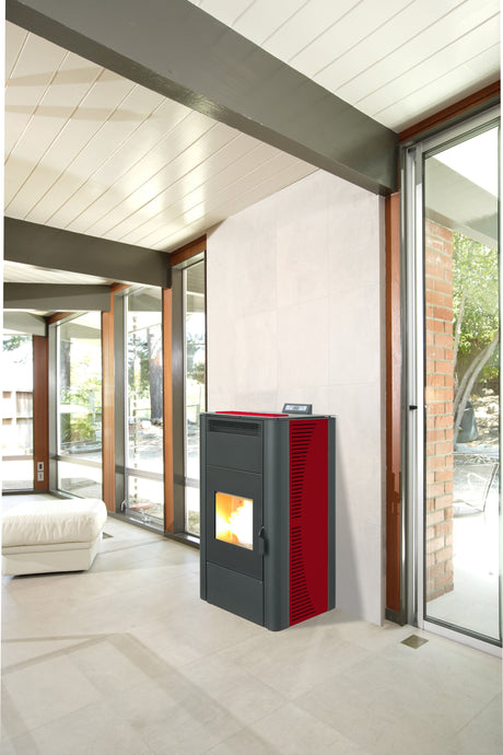 Stufa pellet 24 kw king 24 idro bordeaux