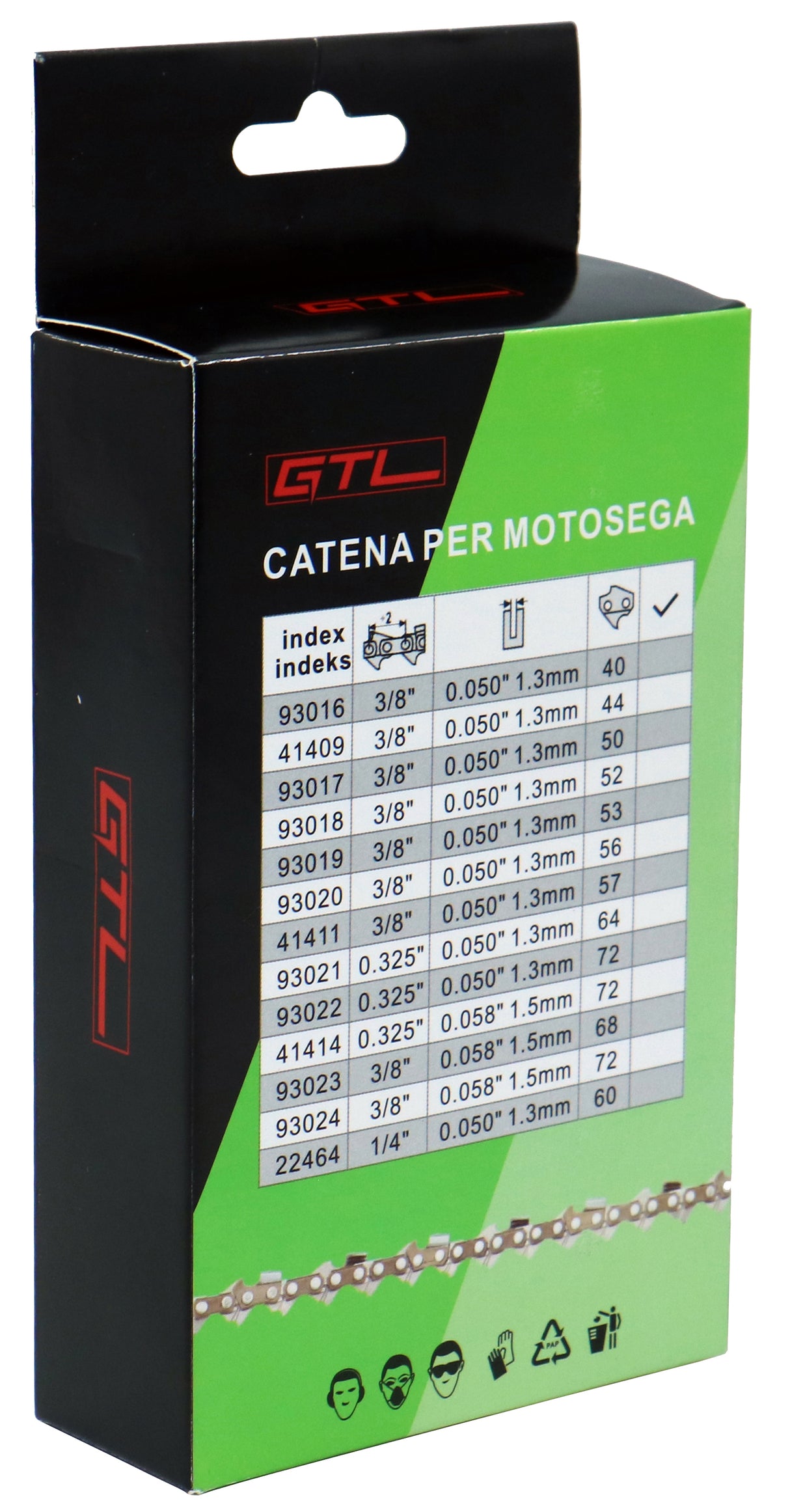 Catena 1/4 1,3-60e per motosega kt2500c 25 cm 10