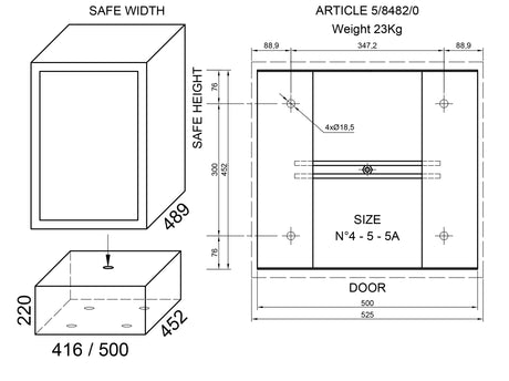 Piedistallo per cassaforte art.8482