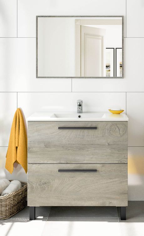 Kit mobile bagno athena 2 cassetti 80 rovere alaska