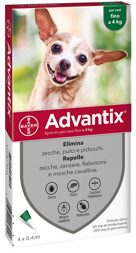 Bayer advantix spot on 4 pipette cani  0- 4 kg