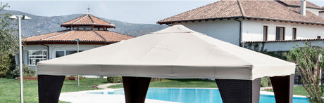 Top ricambio per gazebo legno 3x4 poliest bianco