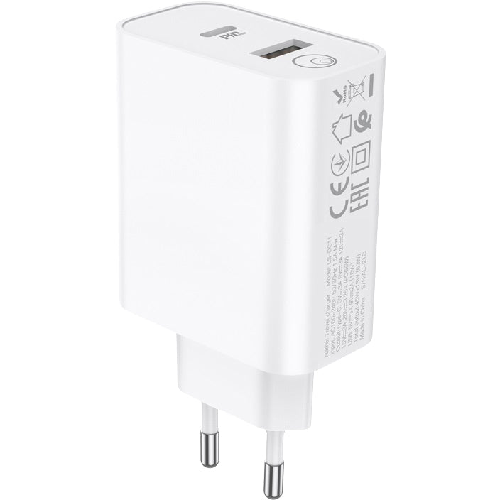 Caricatore rapido 65w c/doppio ingresso usb+type c