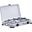 Fornello a gas 2 fuochi c/coperchio camping multifire 2