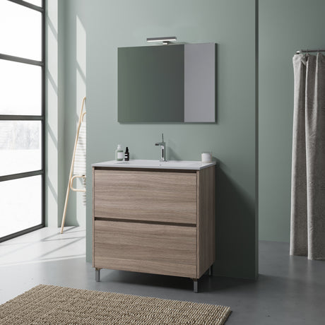 Mobile bagno lisbona 2 ante 80 rovere fumo