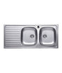 Lavello inox 2 vasche senza gocciolatoio 80 cm