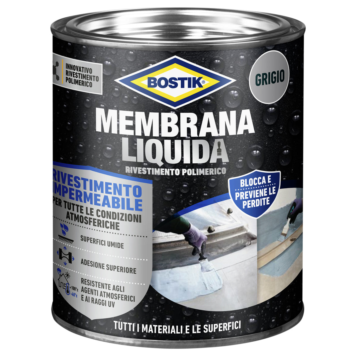Bostik membrana liquida rivest polim 1 kg grigio