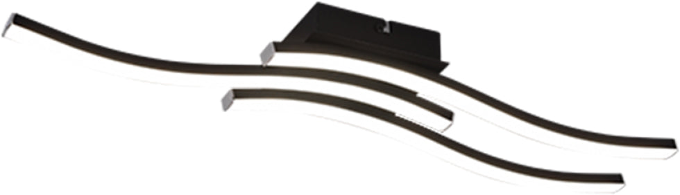 Plafoniera led route antracite 3 luci x 5w 4000k