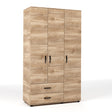 Kit armadio 3 ante + 2 cassetti 120x52x205 cm rovere m. k358
