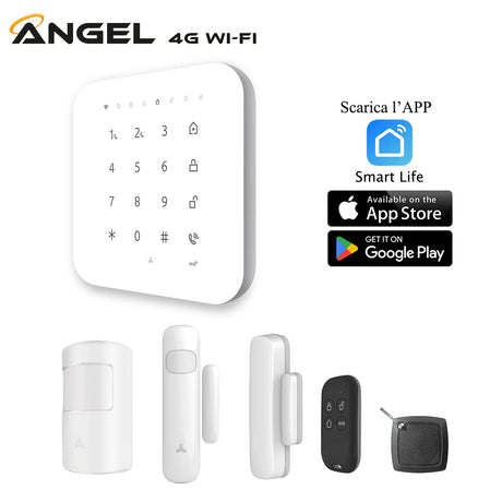 Antifurto domestico angel 4g wi-fi kit completo