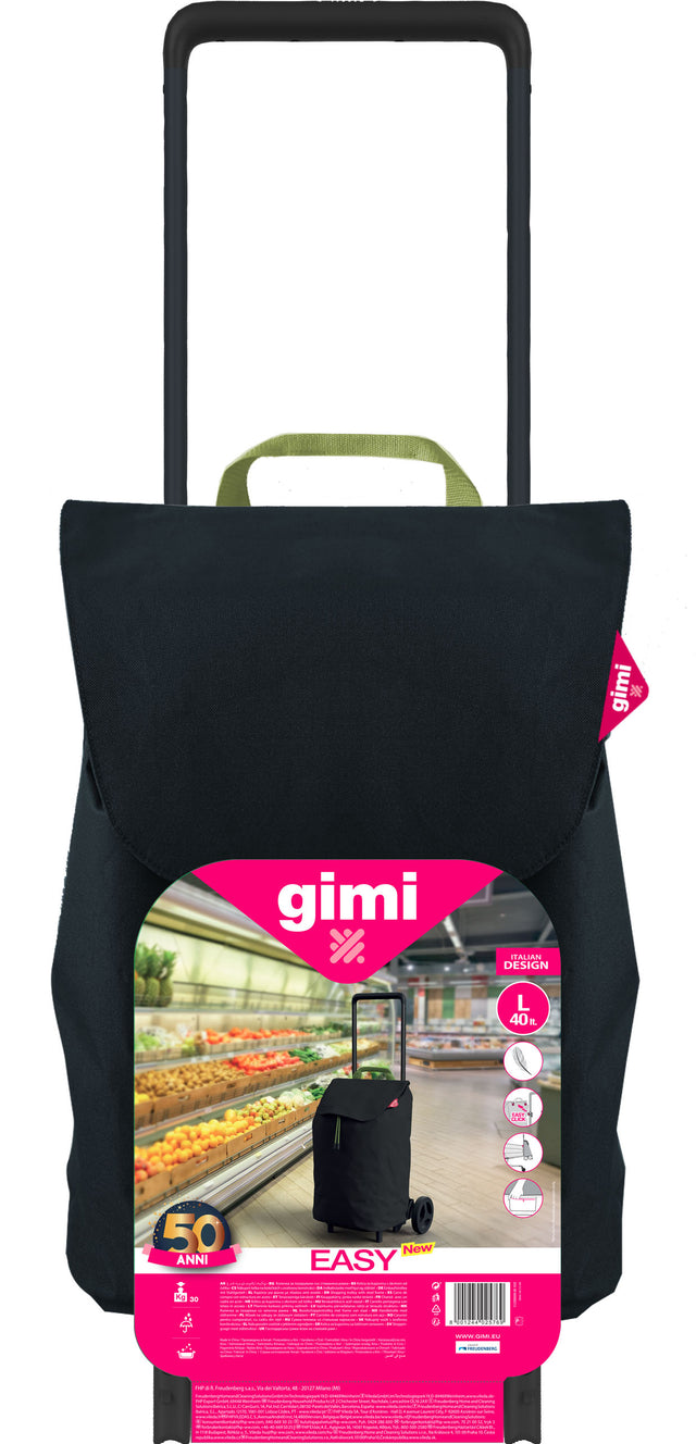 Gimi carrello spesa easy 40 l nero