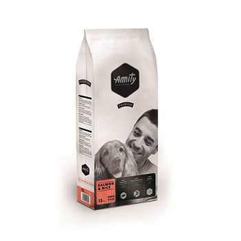 Cibo cane amity 15 kg adult salmon  rice