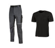 Workwear kit 2 t-shirt+ pantal black/grey tg   m