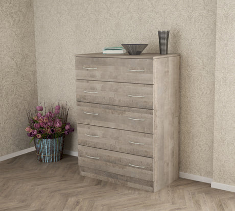 Kit cassettiera 5c 80x45x111 cm  rovere pl.