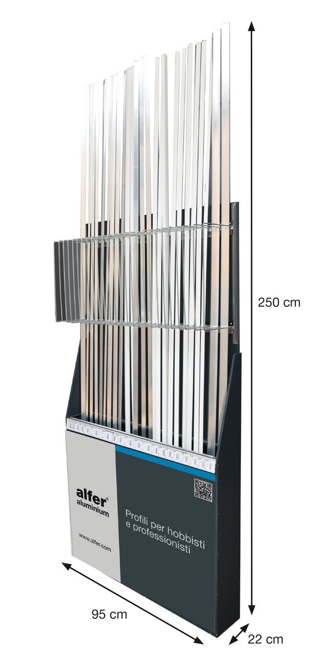 Espositore profili all.h.200 cm posti 25 vuoto