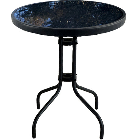 Tavolo spritz metallo d 60xh70 cm vetro nero 022196