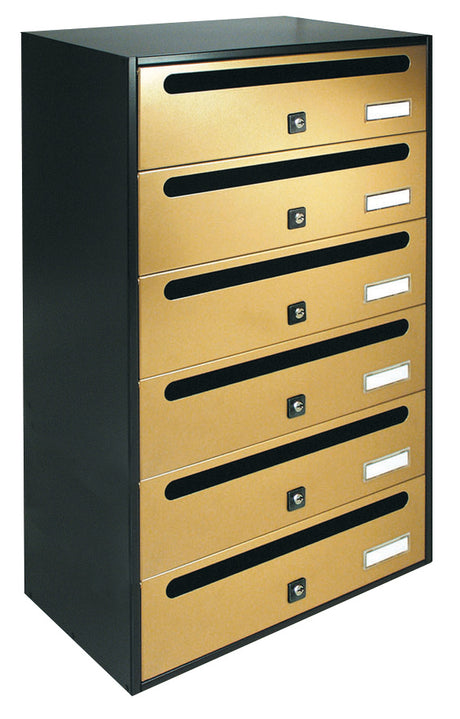 Cassetta postale alubox cubo/r 6 38,5x25x63 oro