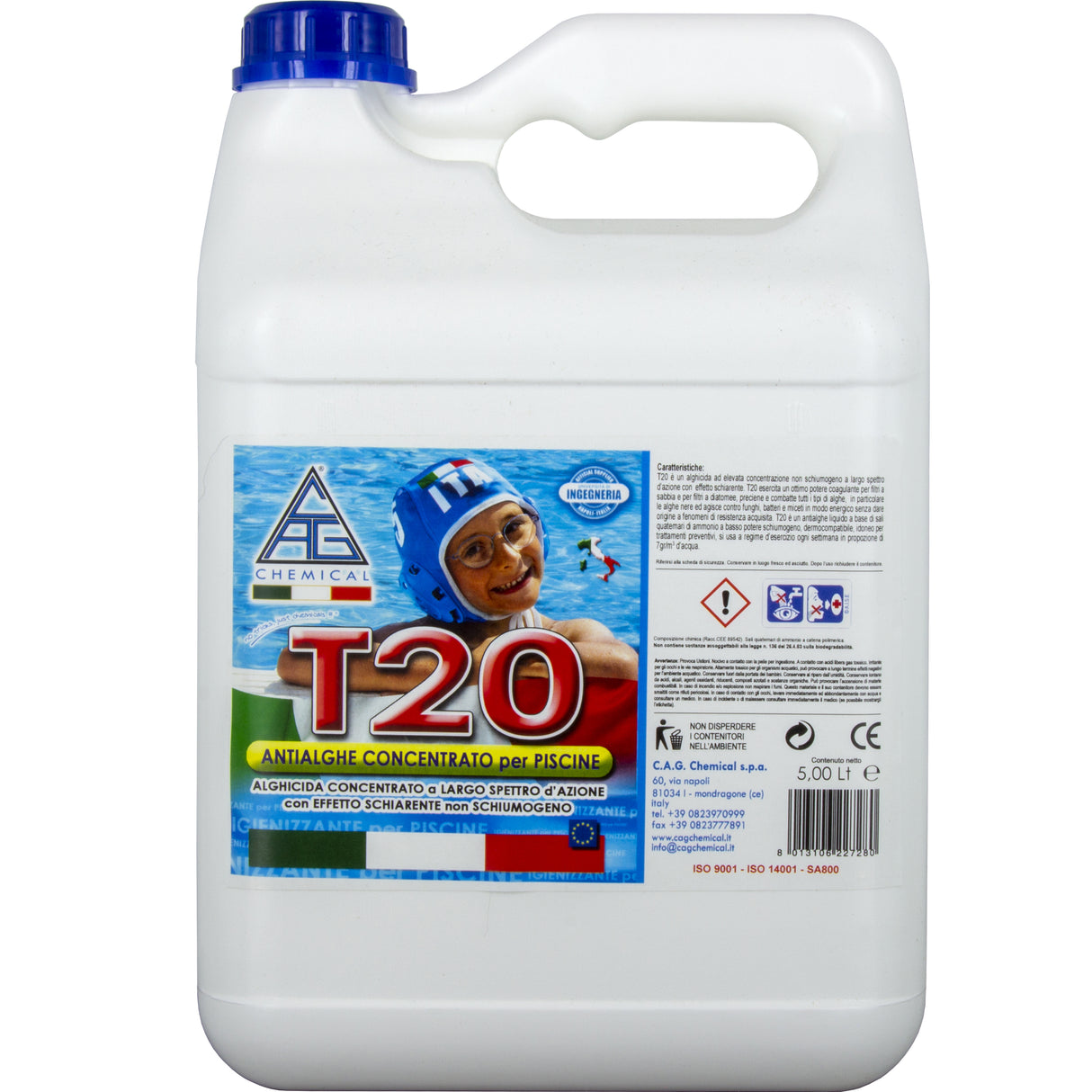 Antialghe per piscina t20   5 l