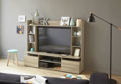 Kit parete living silver 165x40x150 cm rovere