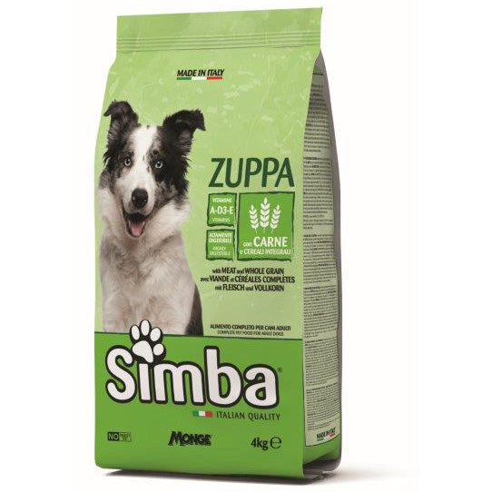 Cibo cane monge simba  4 kg zuppa carne e cereali