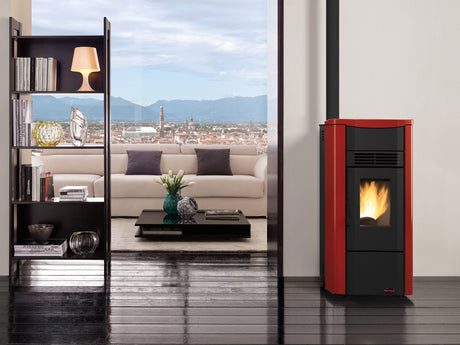 Stufa pellet 8 kw giusy evo 2.0 bordeaux