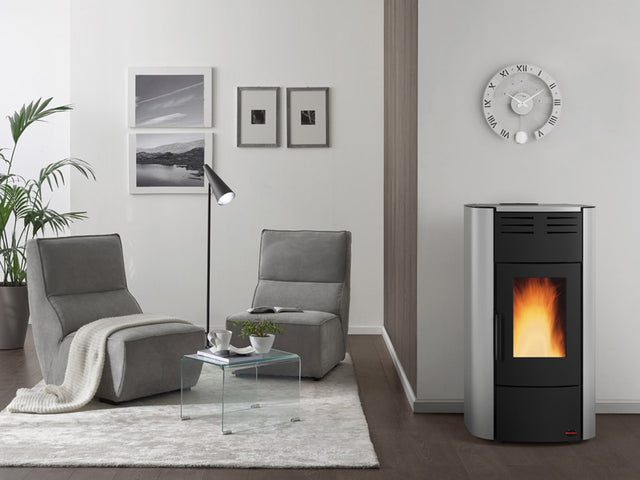 Stufa pellet 20,3 kw raffaella idro h15 gr. lucido