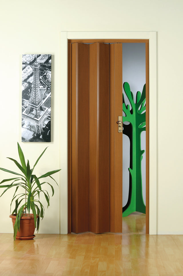 Porta a soffietto maya 83x214 cm legno scuro