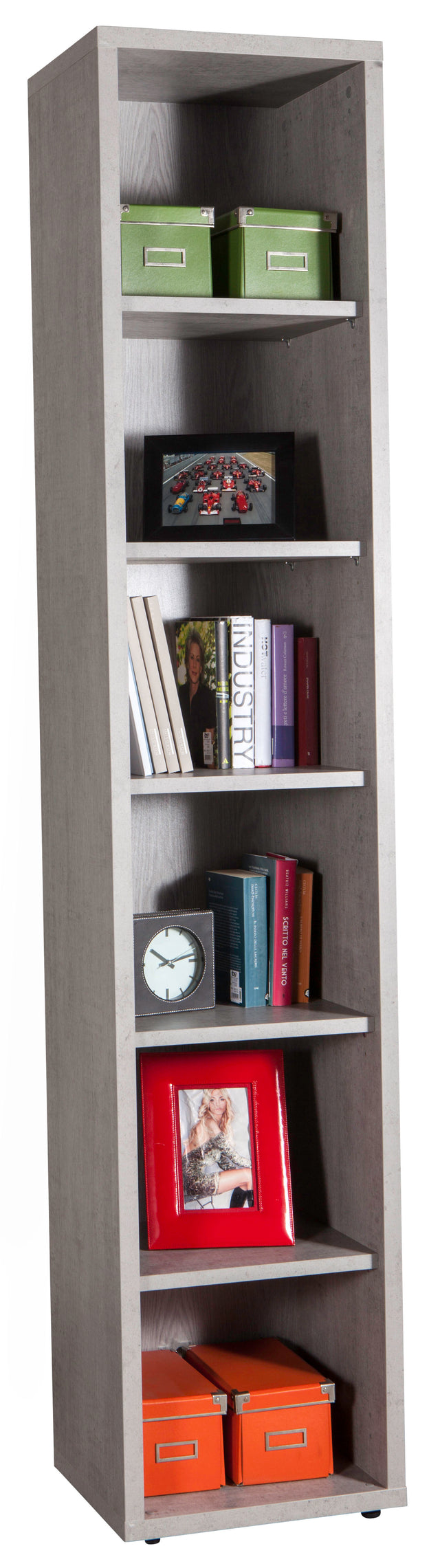 Pratico libreria 35,7x44xh217 cm cemento